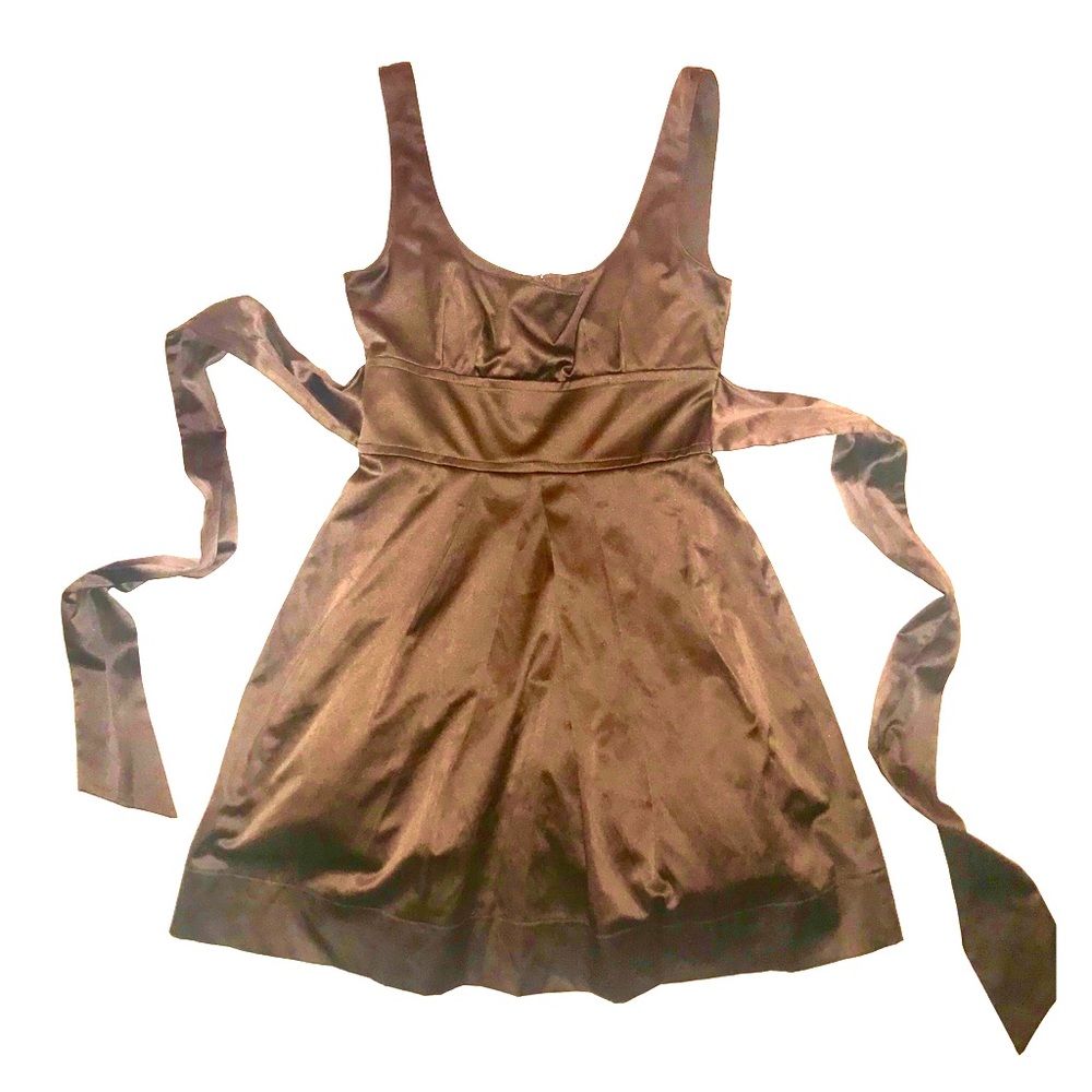 TeezeMe Brown Knee Length Tulle Bow Party Dress 🎉